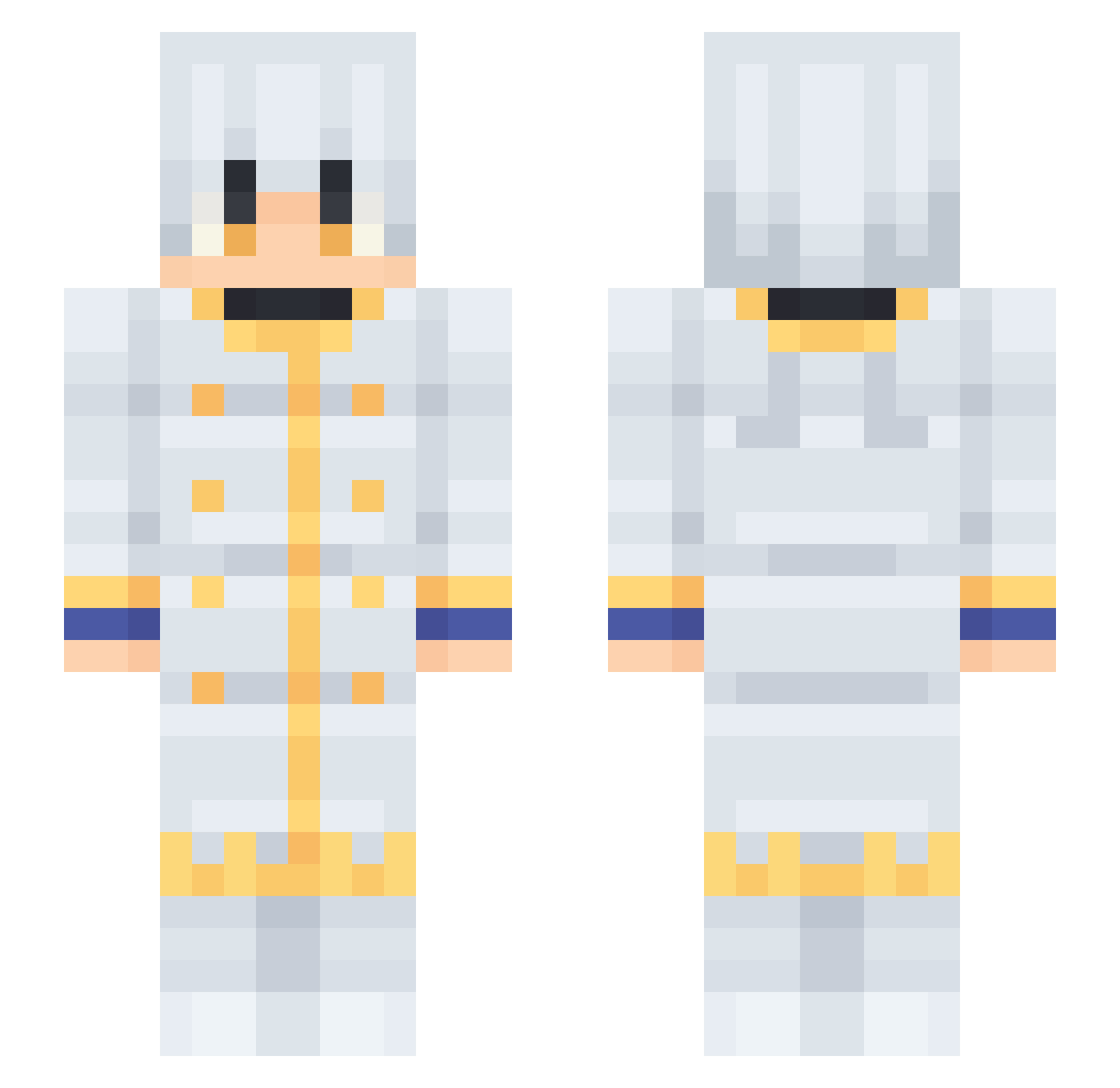 xalliaus Minecraft skin, front and back view