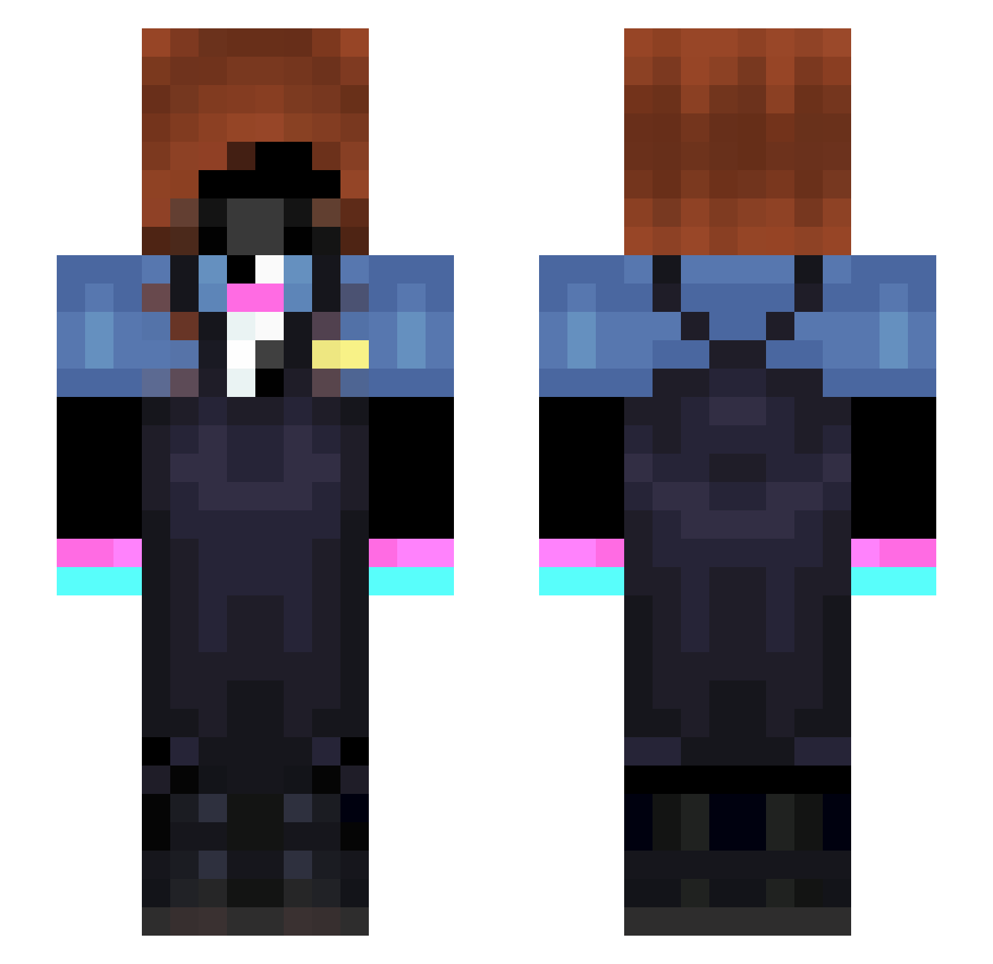 BioSmacker Minecraft skin, front and back view