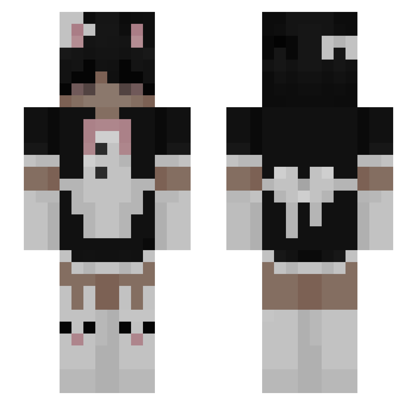 Obswastaken Minecraft skin, front and back view