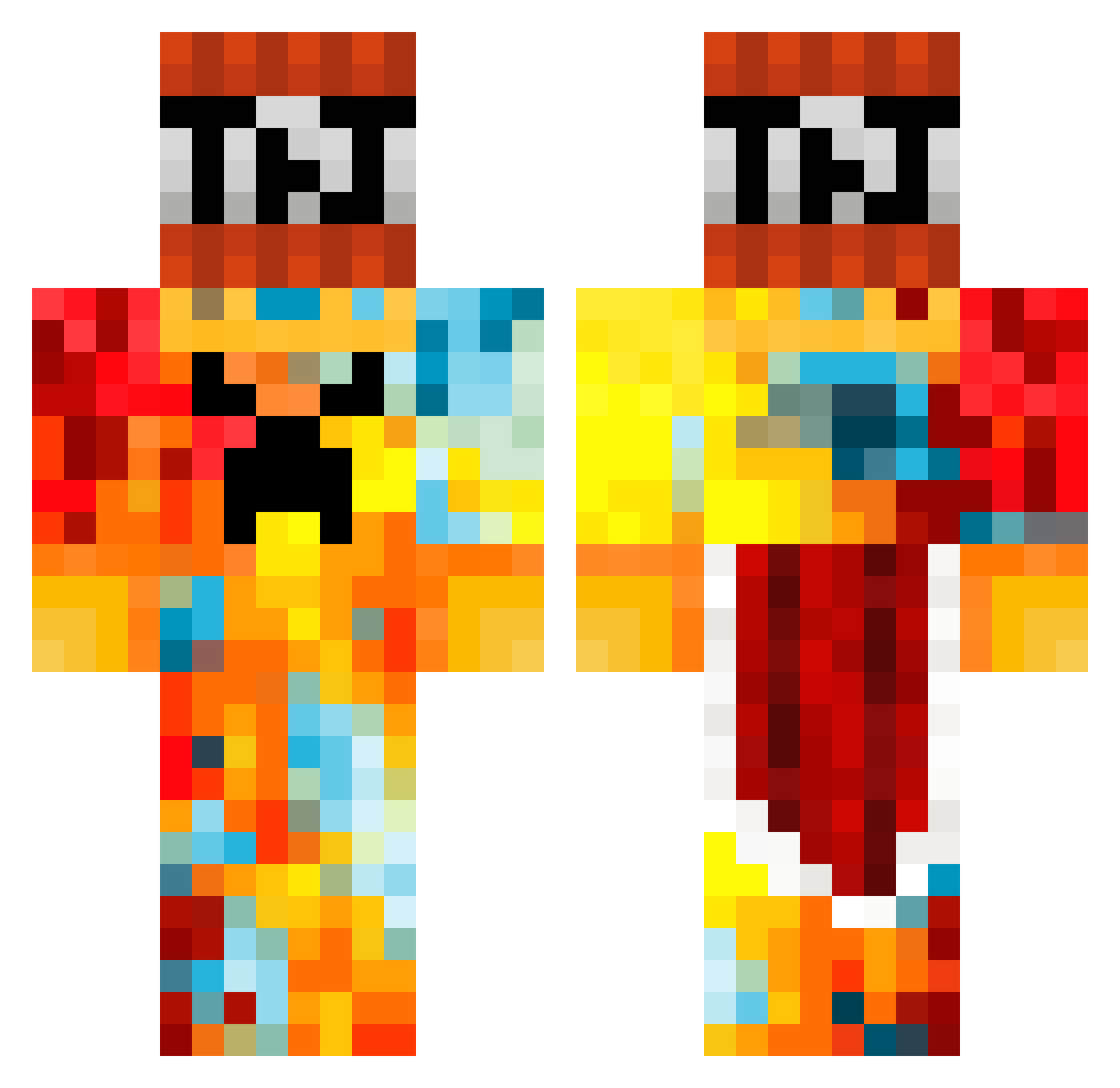 Tim31ord Minecraft skin, front and back view