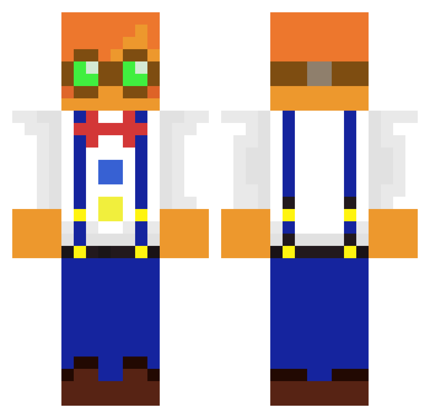 GabrielOTL Minecraft skin, front and back view