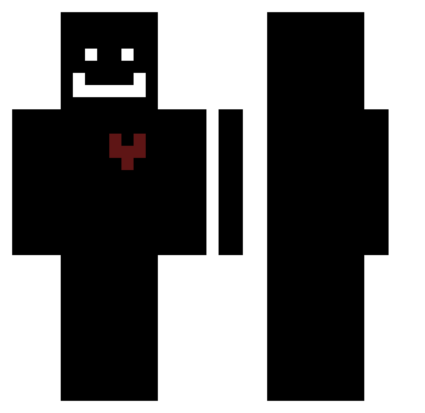 zack2w Minecraft skin, front and back view