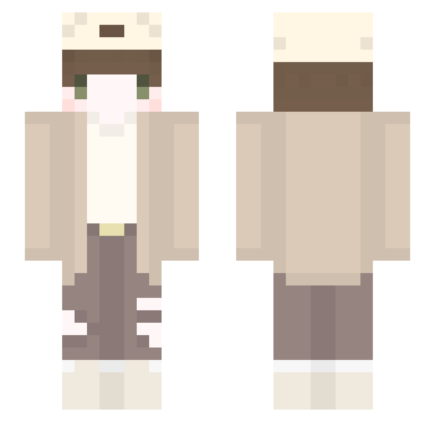 54Ming_TW Minecraft skin, front and back view
