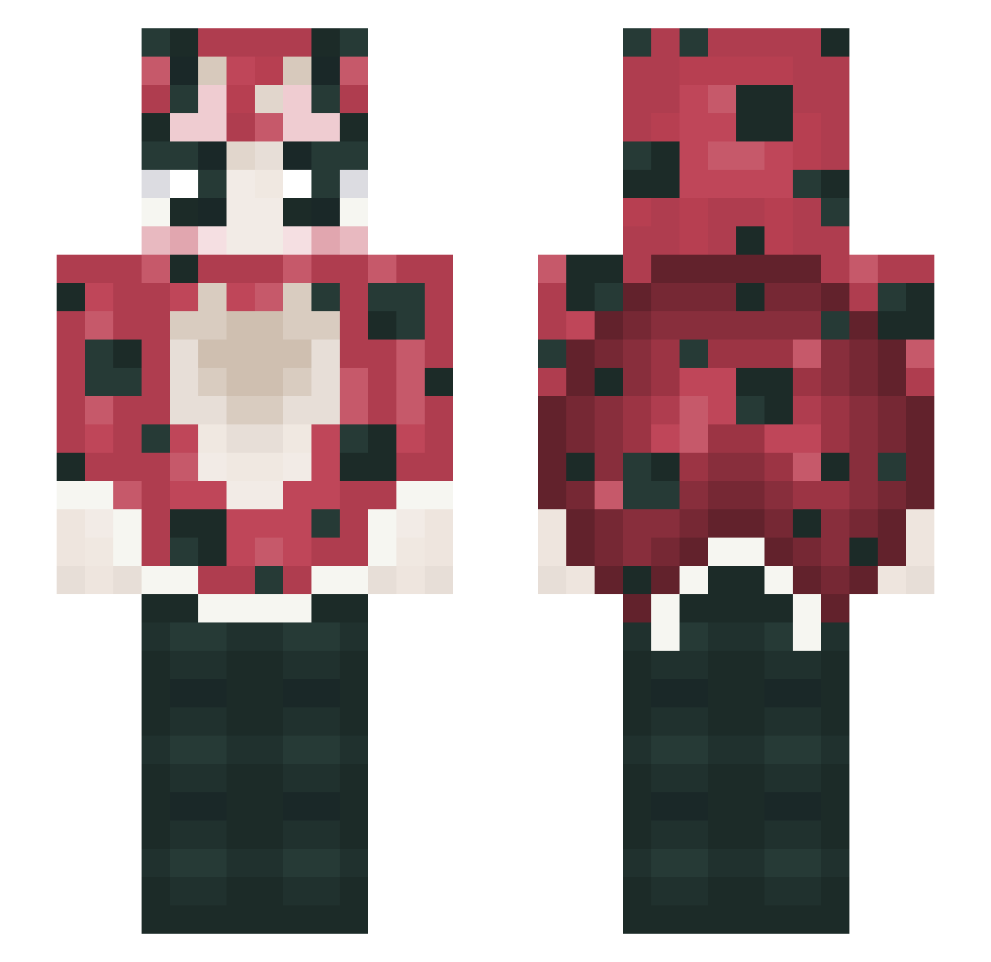 shmeobi Minecraft skin, front and back view