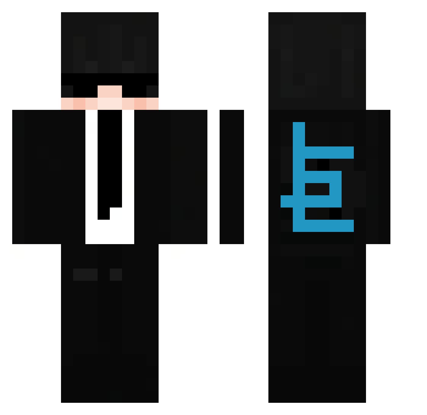 PoetaPiter Minecraft skin, front and back view