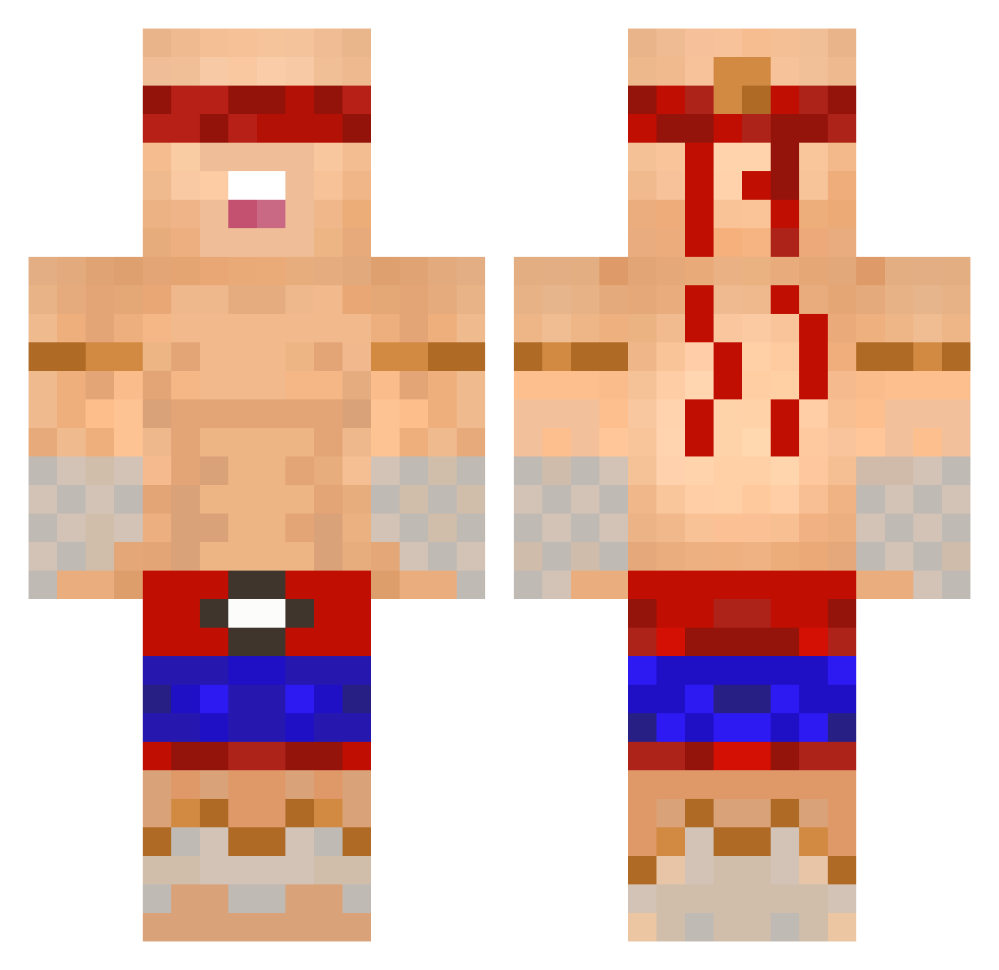 KStrongX Minecraft skin, front and back view