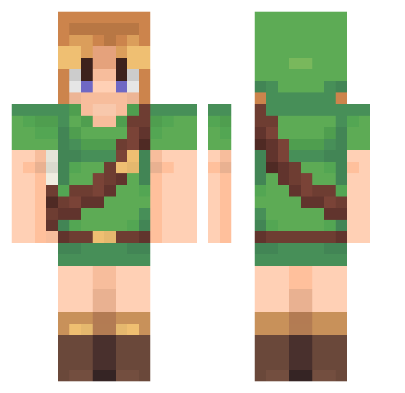 Not_bas Minecraft skin, front and back view