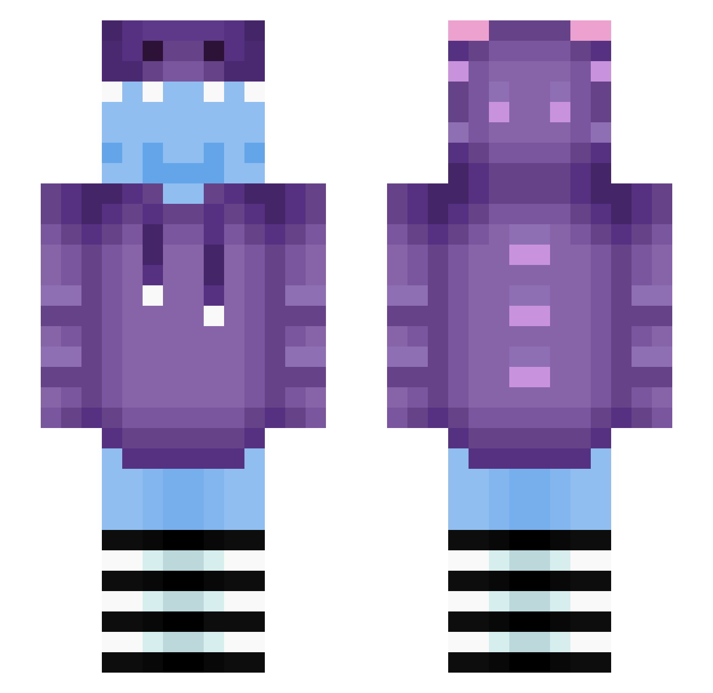 Artyq Minecraft skin, front and back view