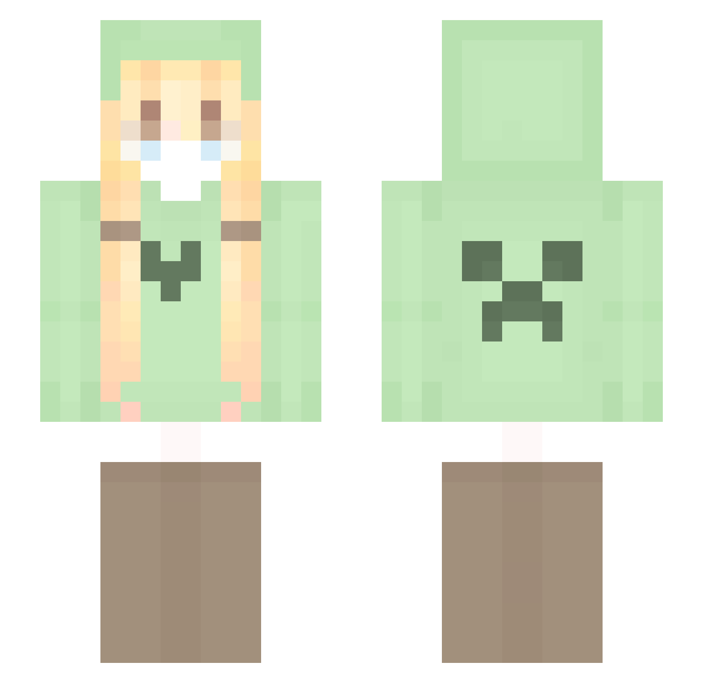 Aranelie Minecraft skin, front and back view
