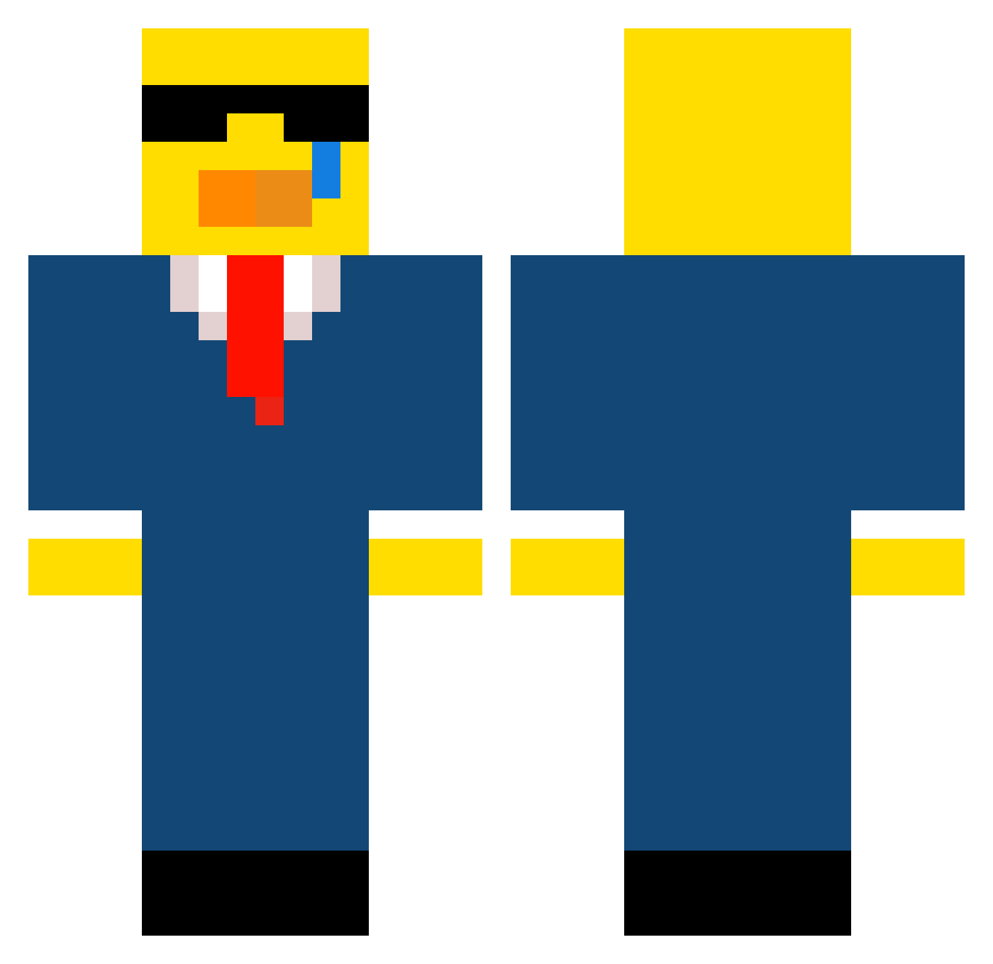 bollekat Minecraft skin, front and back view