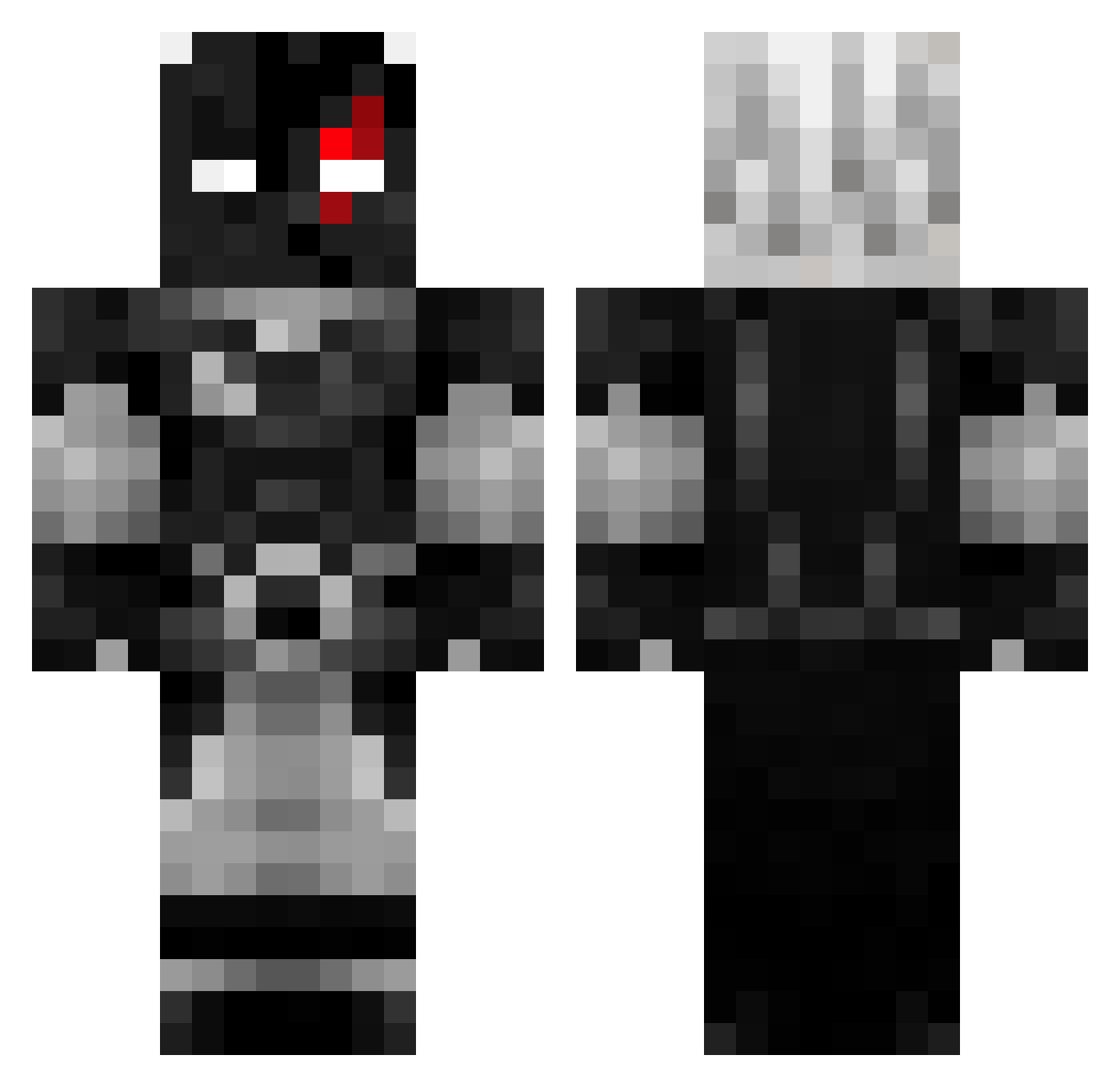 MegaMasterP0le Minecraft skin, front and back view