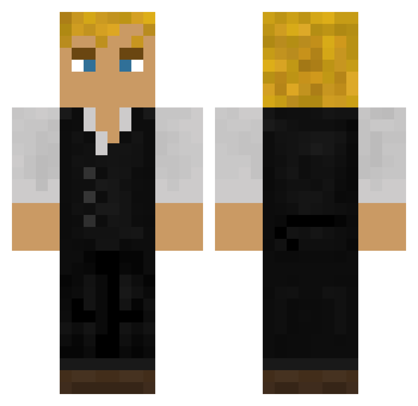 mikevolume Minecraft skin, front and back view