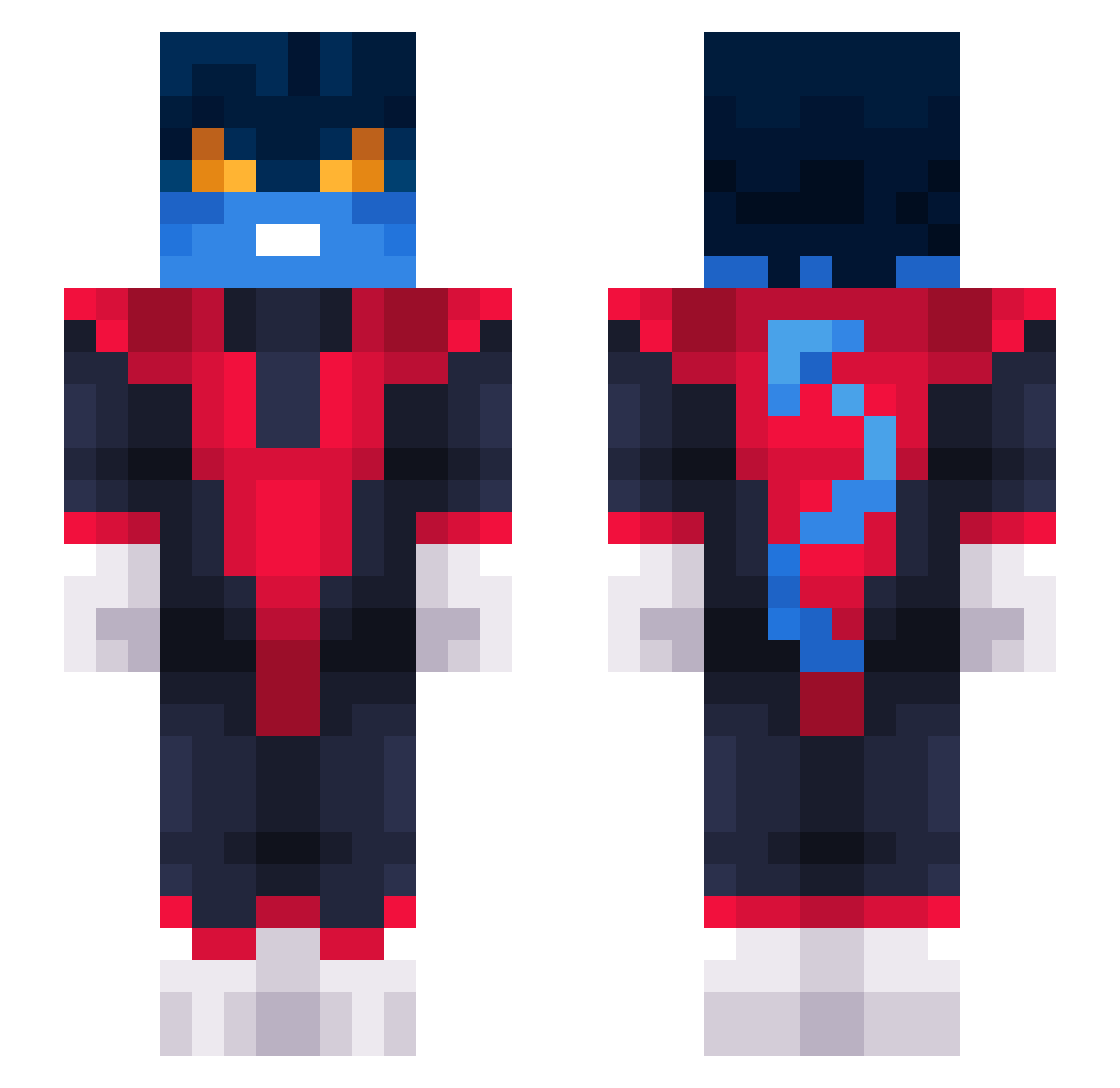 BizyIzzy Minecraft skin, front and back view