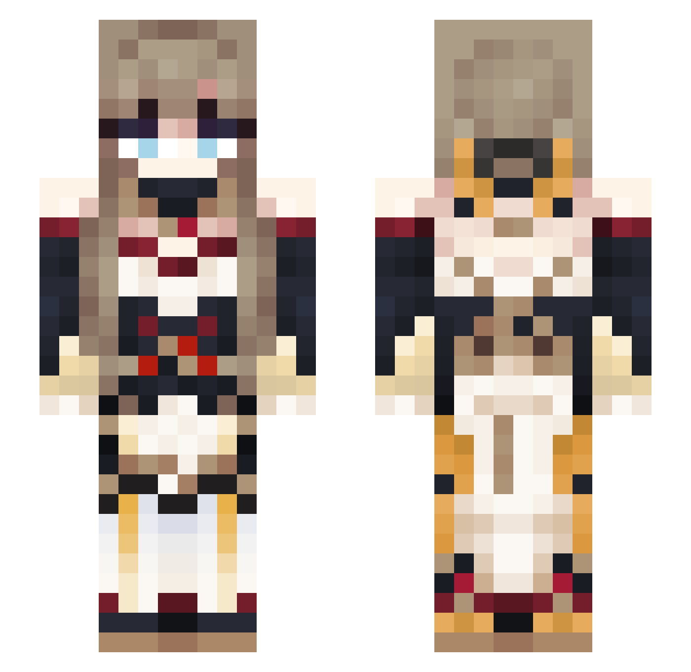 suawa Minecraft skin, front and back view
