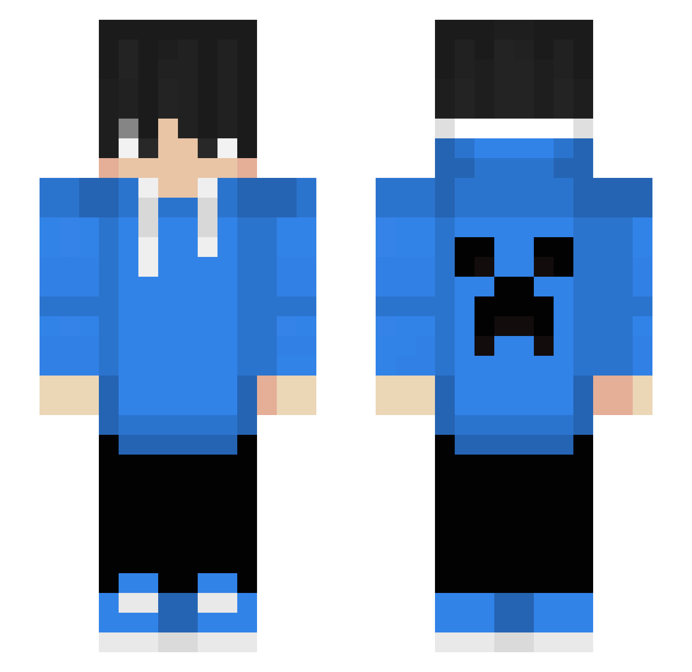 SoyNexo Minecraft skin, front and back view