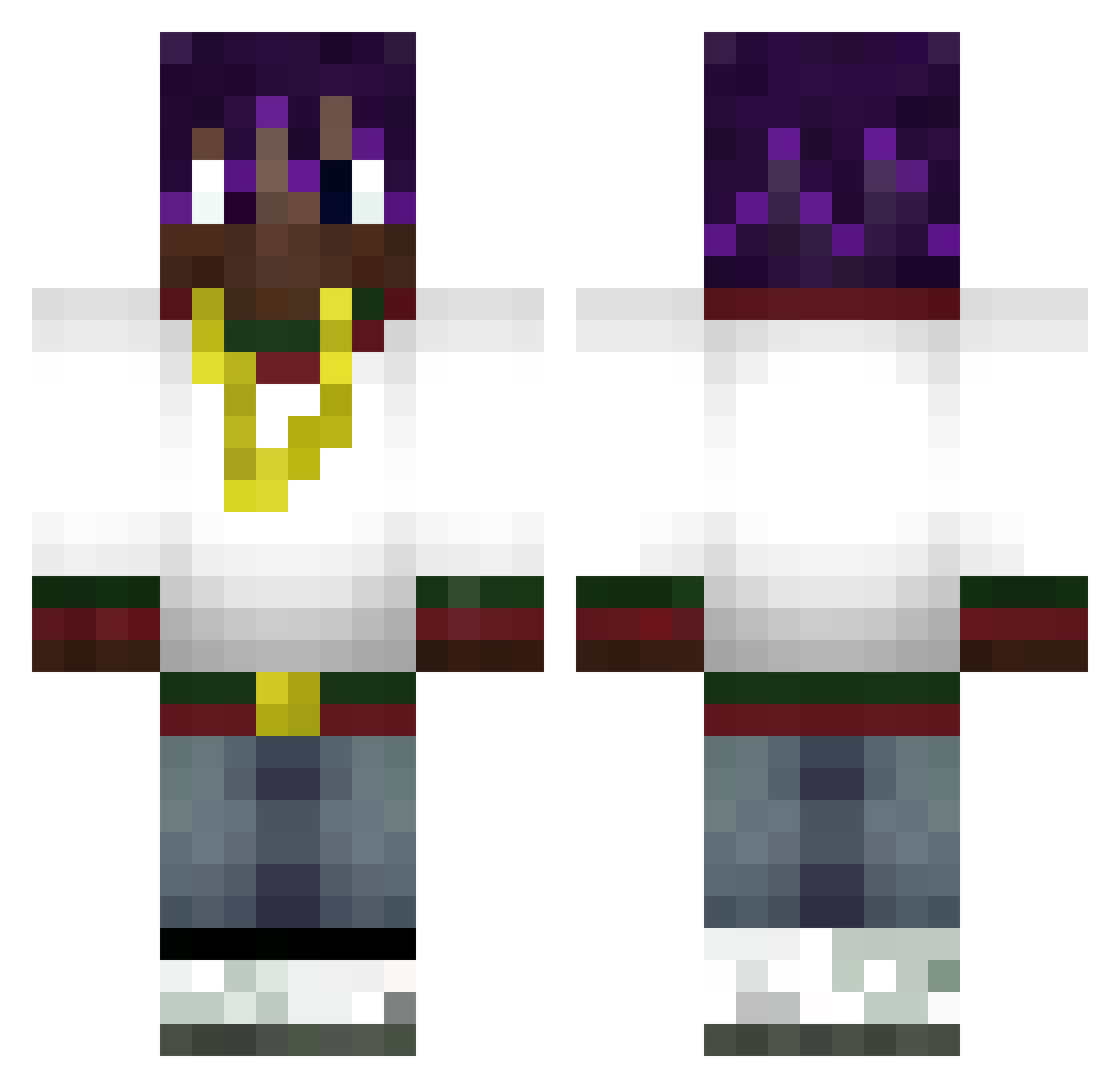 Mentum Minecraft skin, front and back view