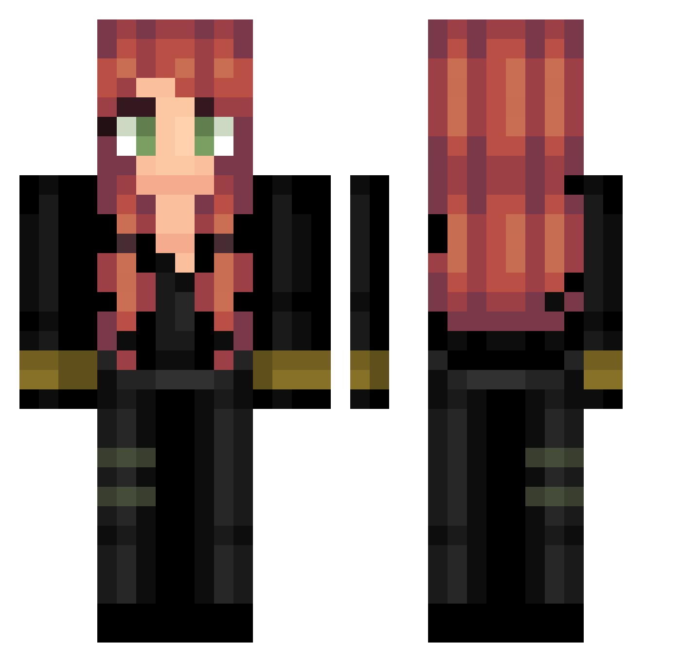 Quasoz Minecraft skin, front and back view