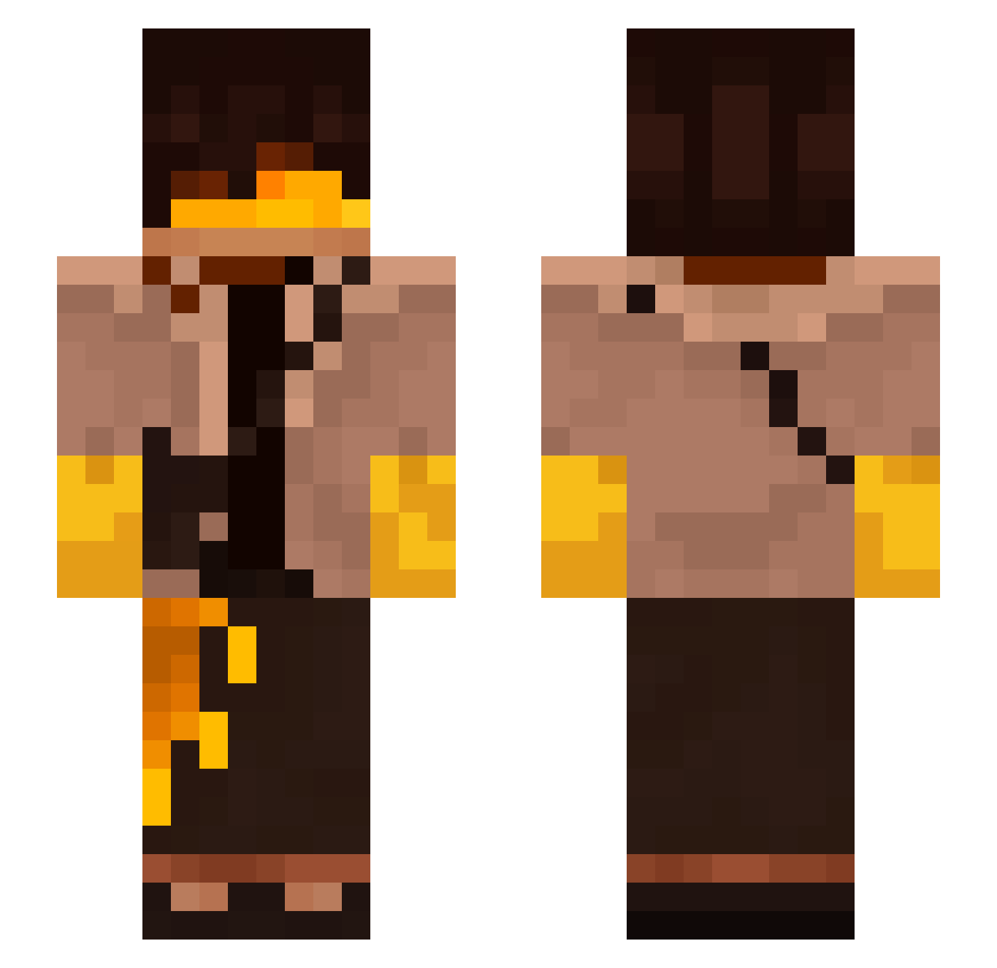 KavernMC Minecraft skin, front and back view