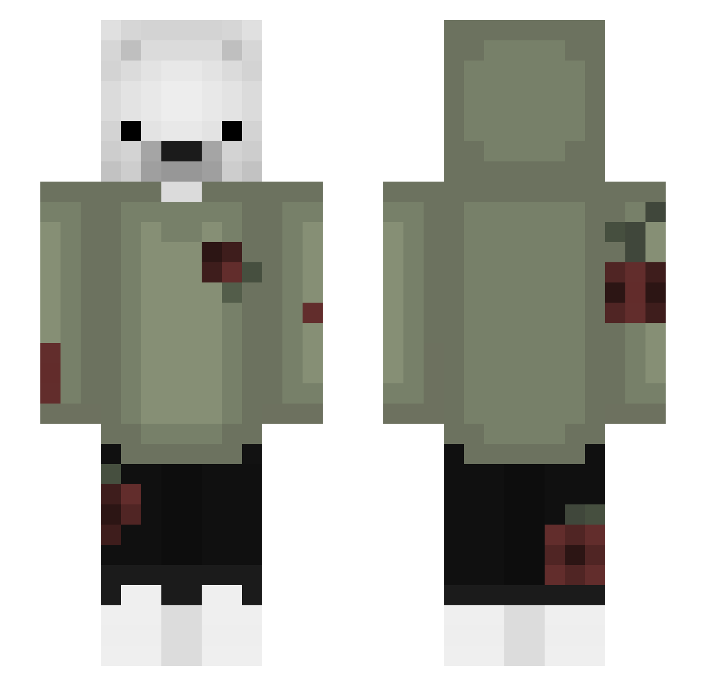 Nxrth_ Minecraft skin, front and back view