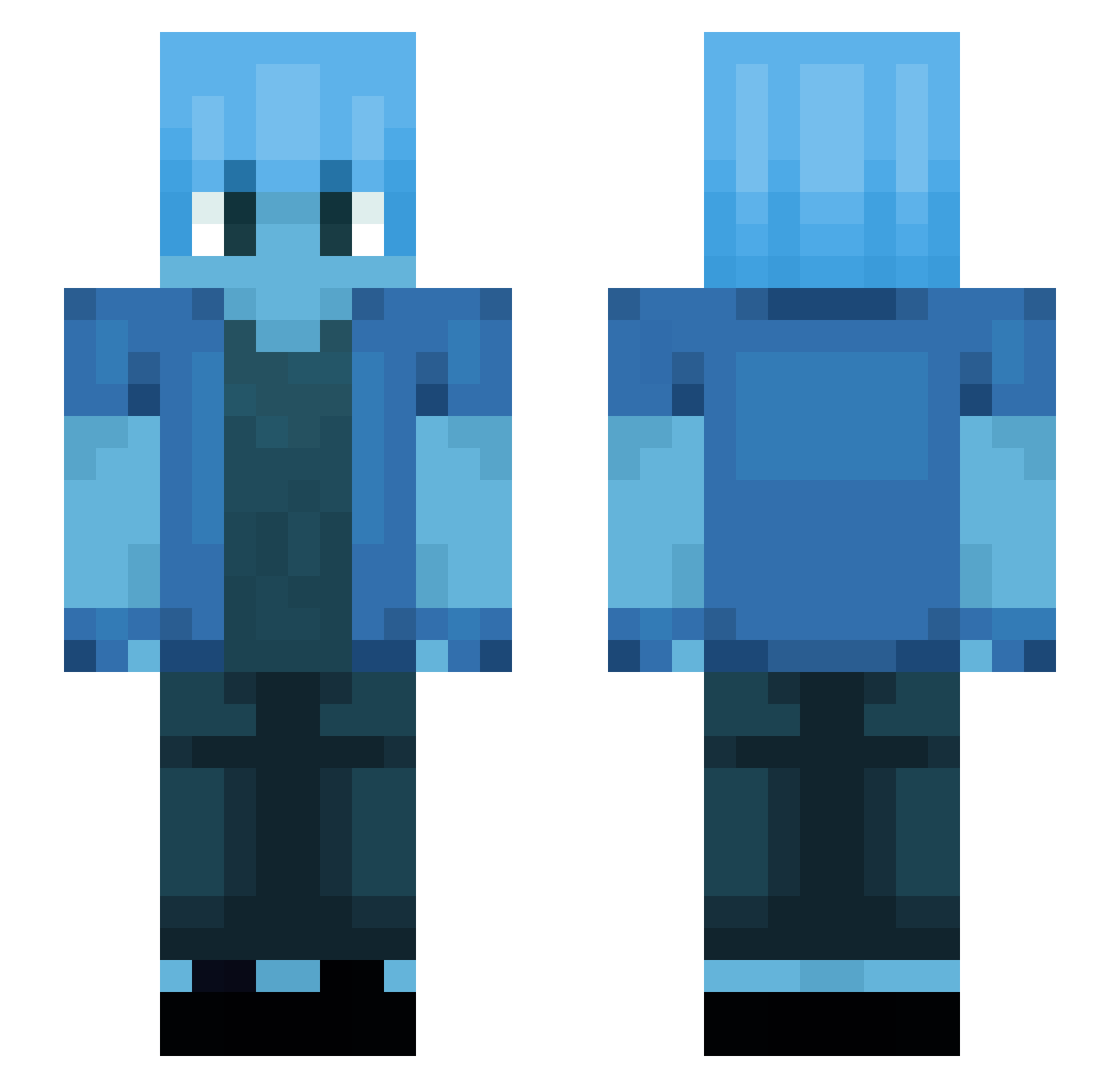 notMaarty Minecraft skin, front and back view