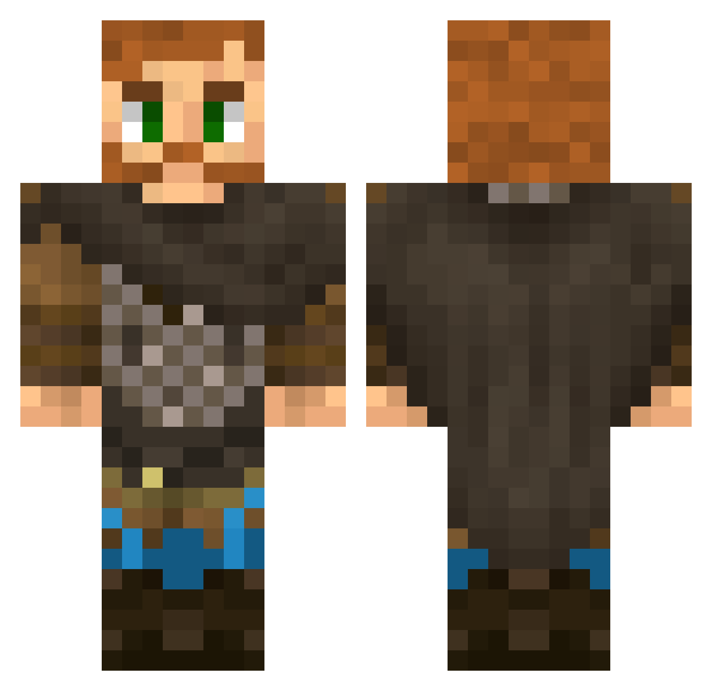 NinerSkirata Minecraft skin, front and back view