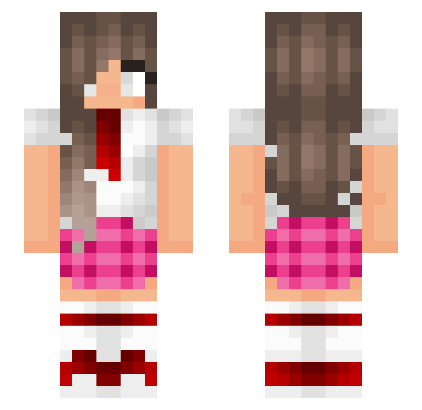 Chuchella Minecraft skin, front and back view
