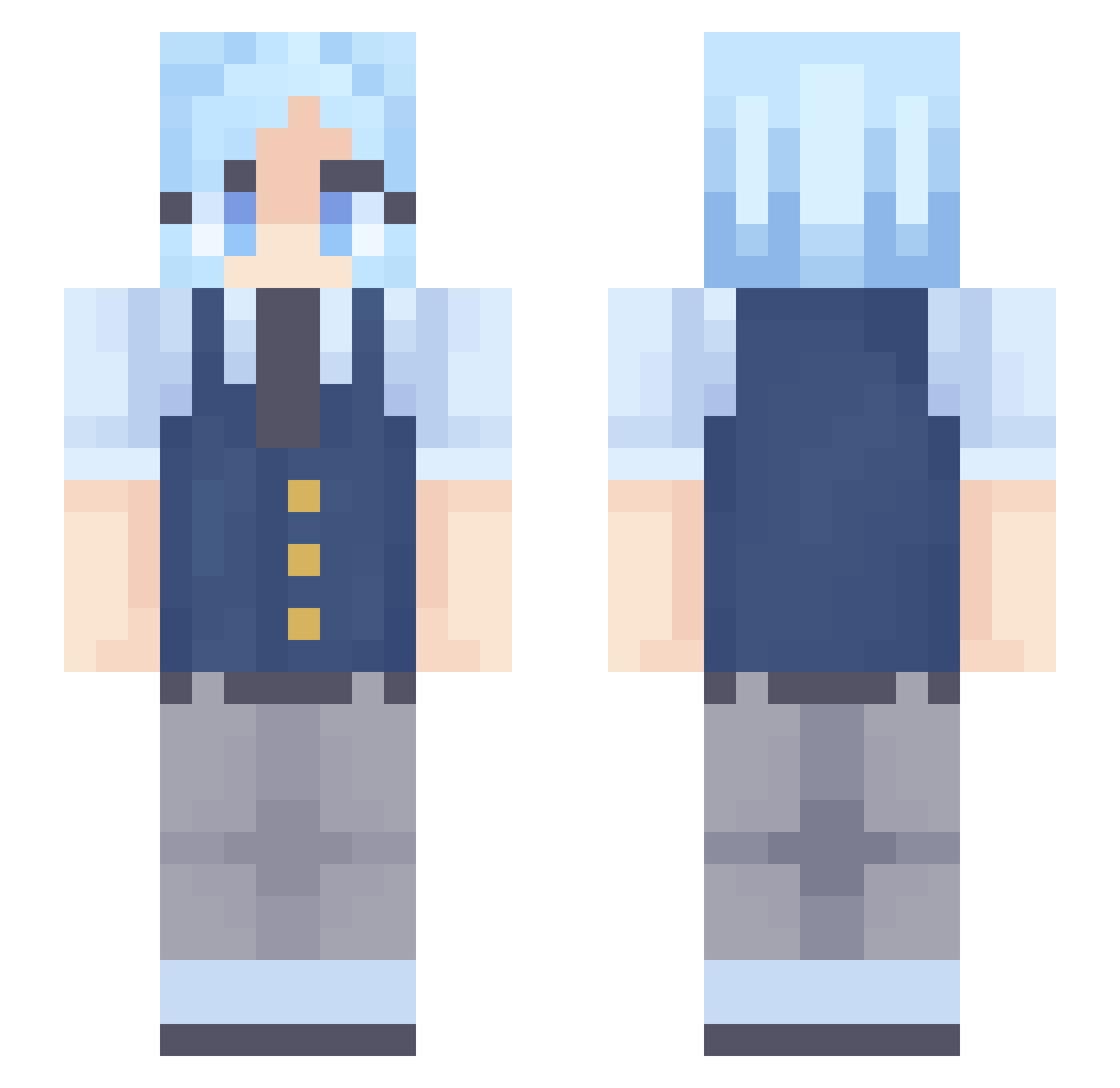 APHR0DI Minecraft skin, front and back view