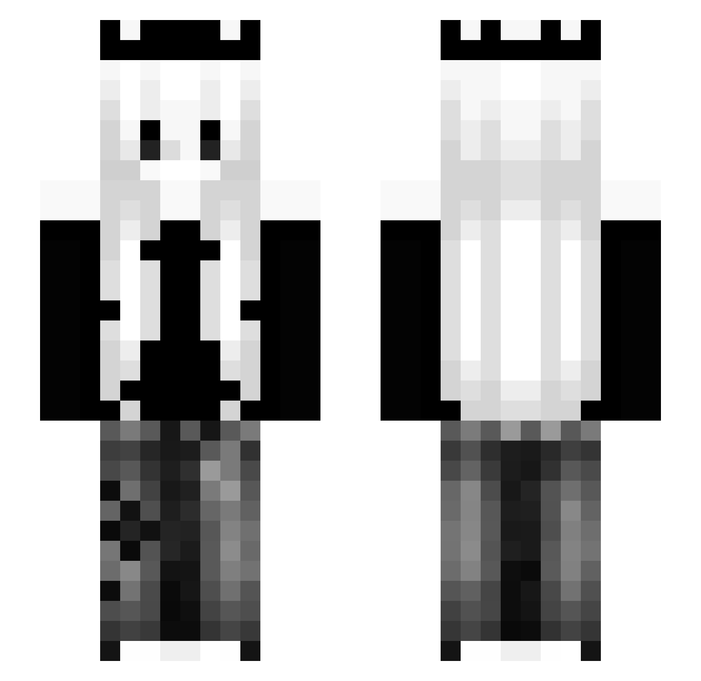 okphobia Minecraft skin, front and back view