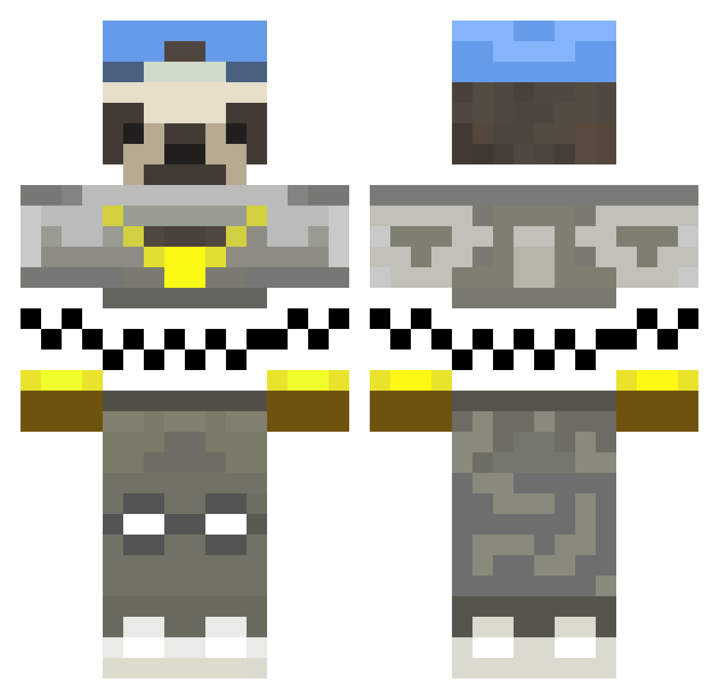 Dr_Brown2007 Minecraft skin, front and back view