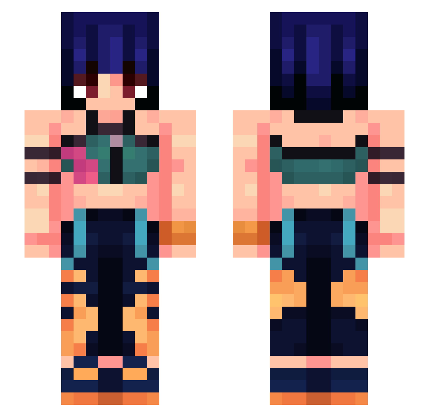 Ateista Minecraft skin, front and back view