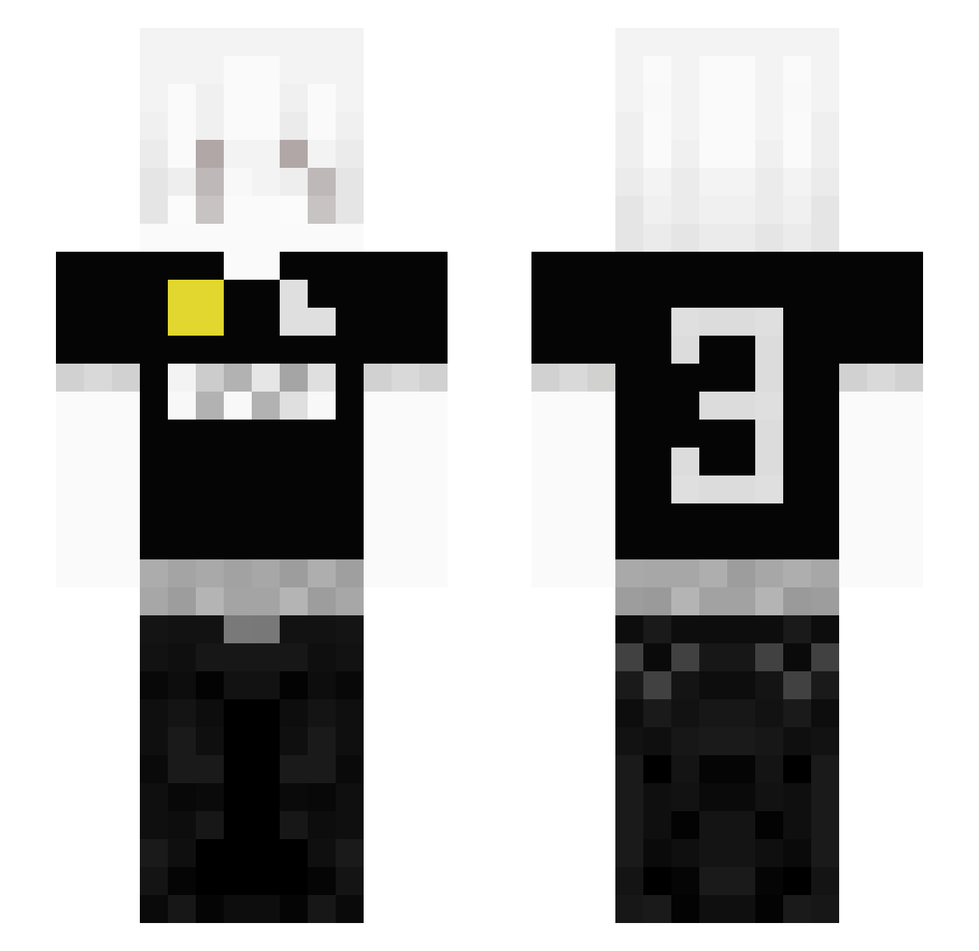 mosaikou Minecraft skin, front and back view