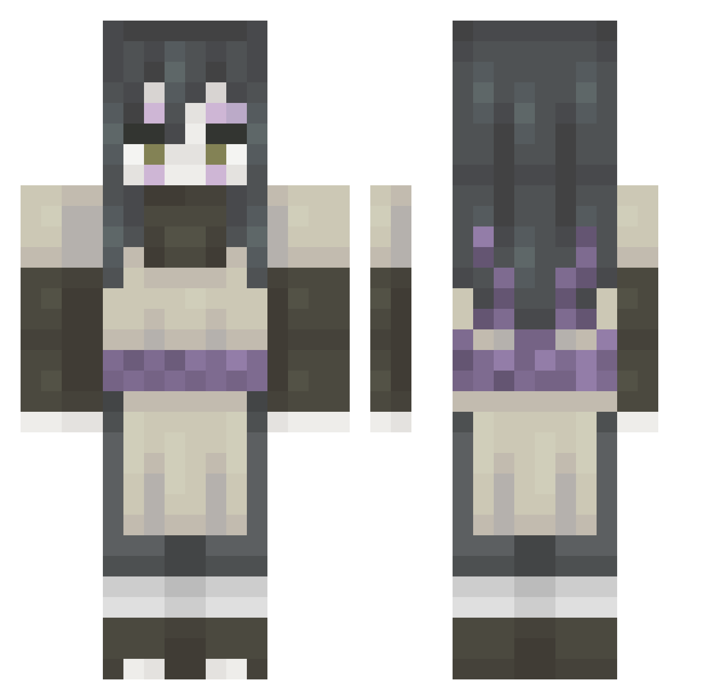 Deepraven25 Minecraft skin, front and back view