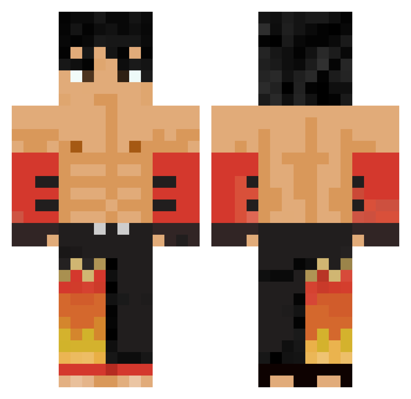 omoor Minecraft skin, front and back view
