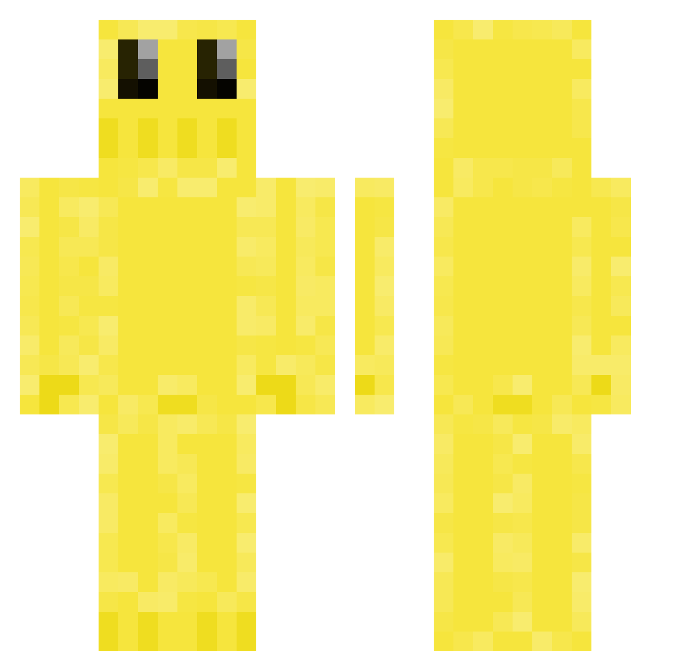 Mustard_Stained Minecraft skin, front and back view