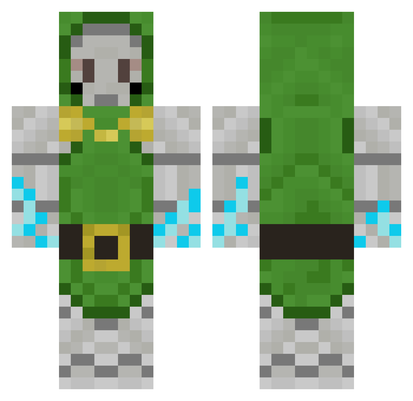 Meowinho Minecraft skin, front and back view