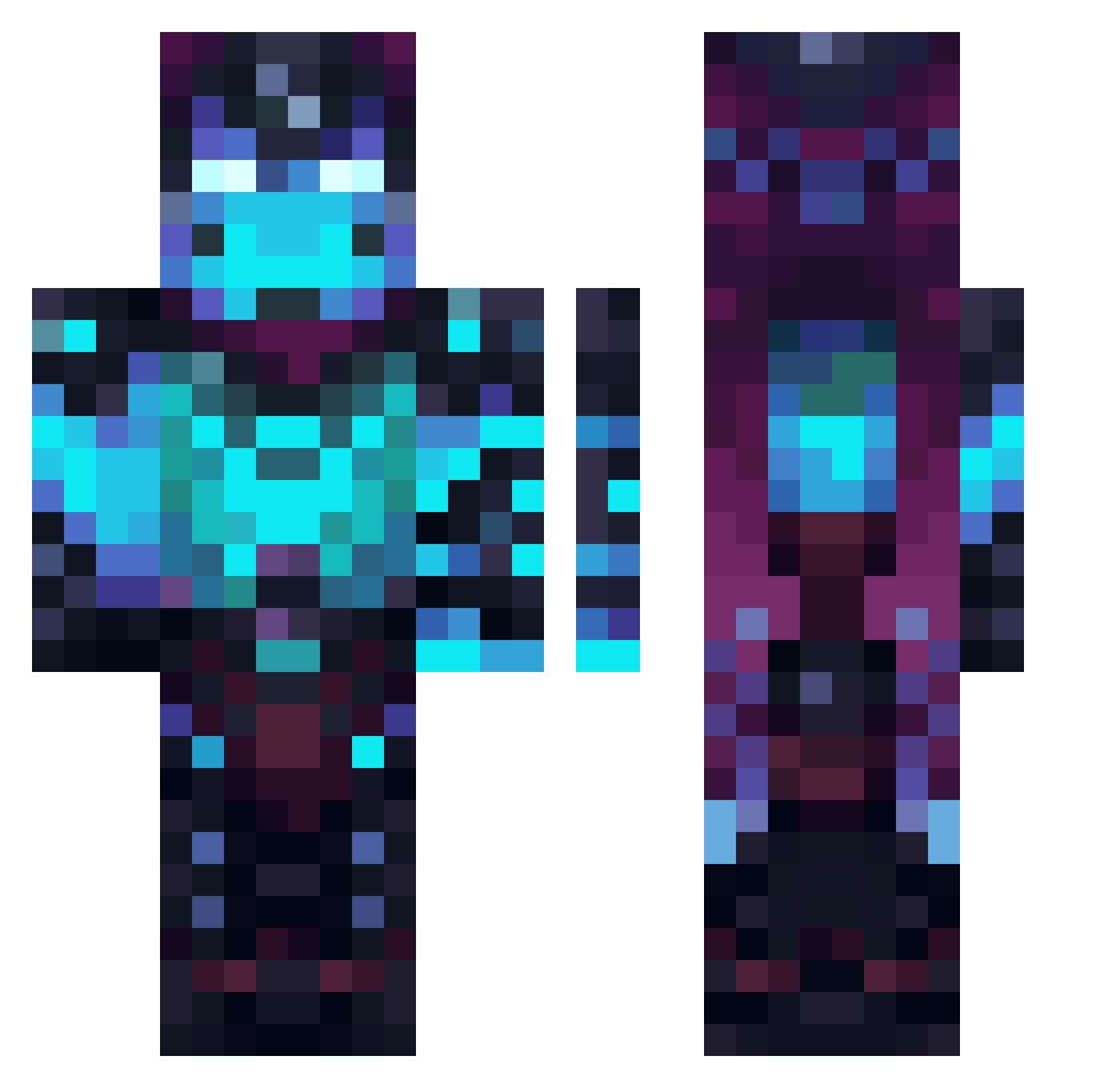 Rizb0 Minecraft skin, front and back view