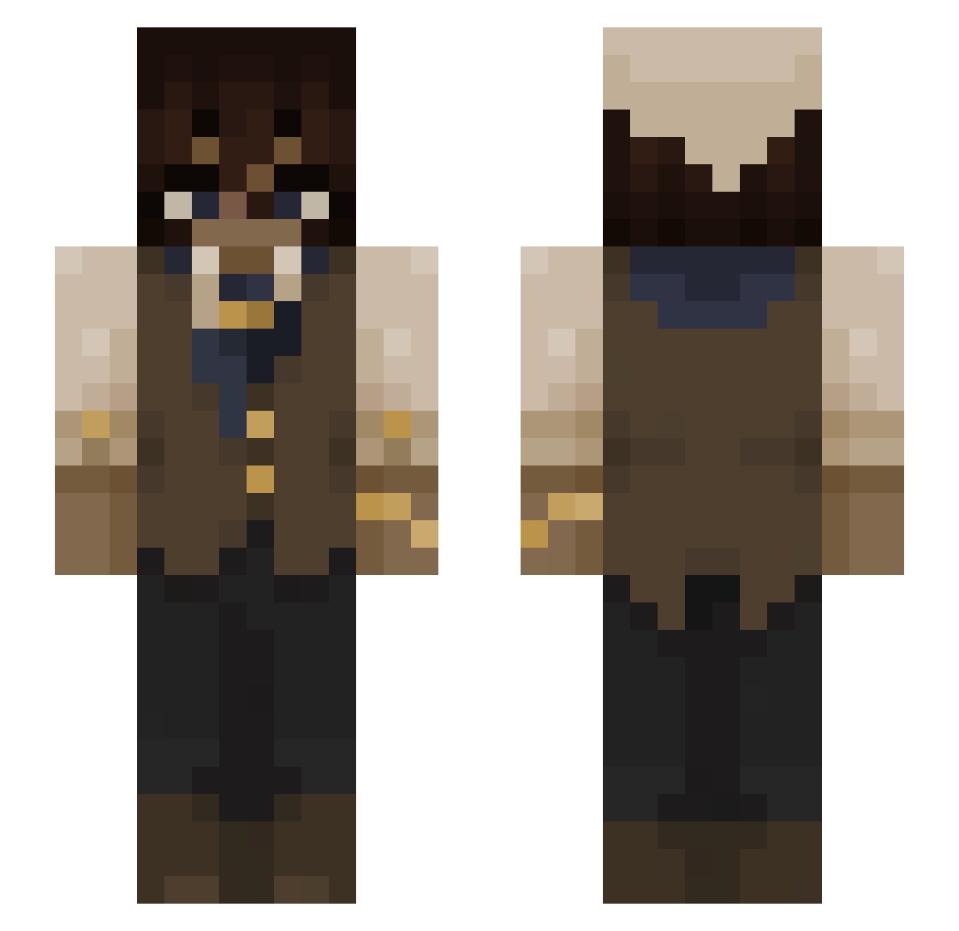 Smloefox Minecraft skin, front and back view