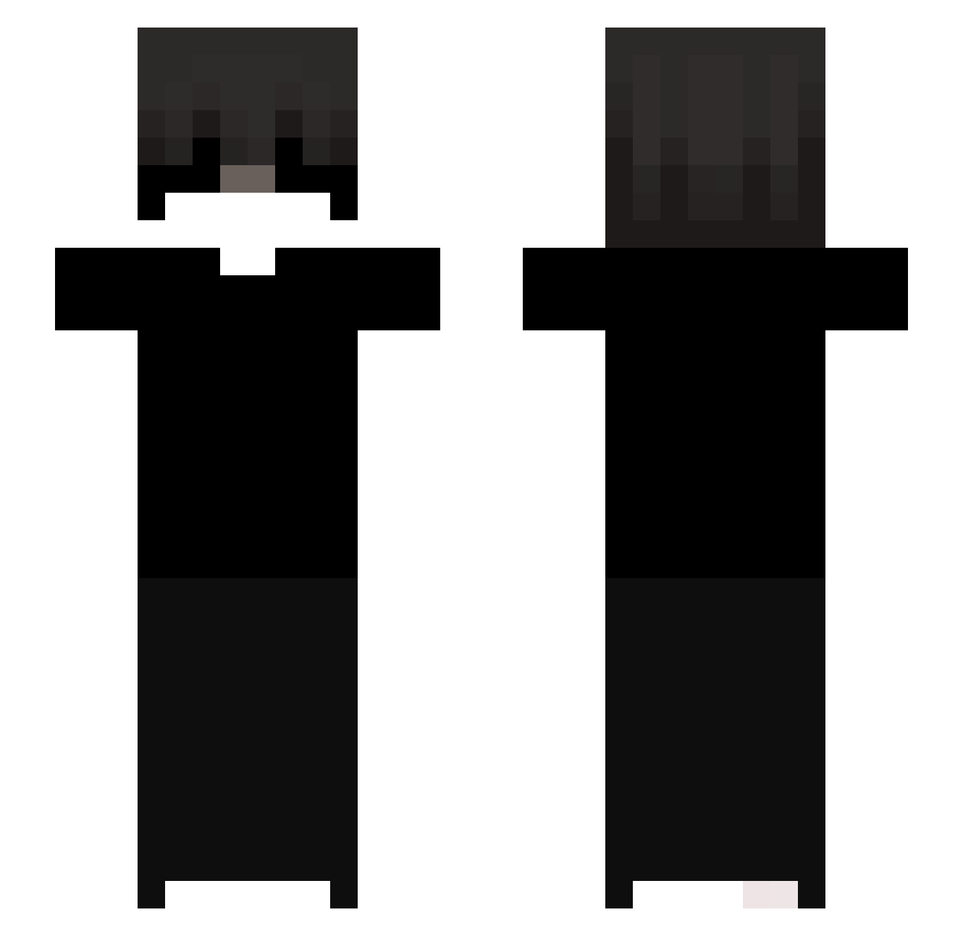 ItzRealWither Minecraft skin, front and back view