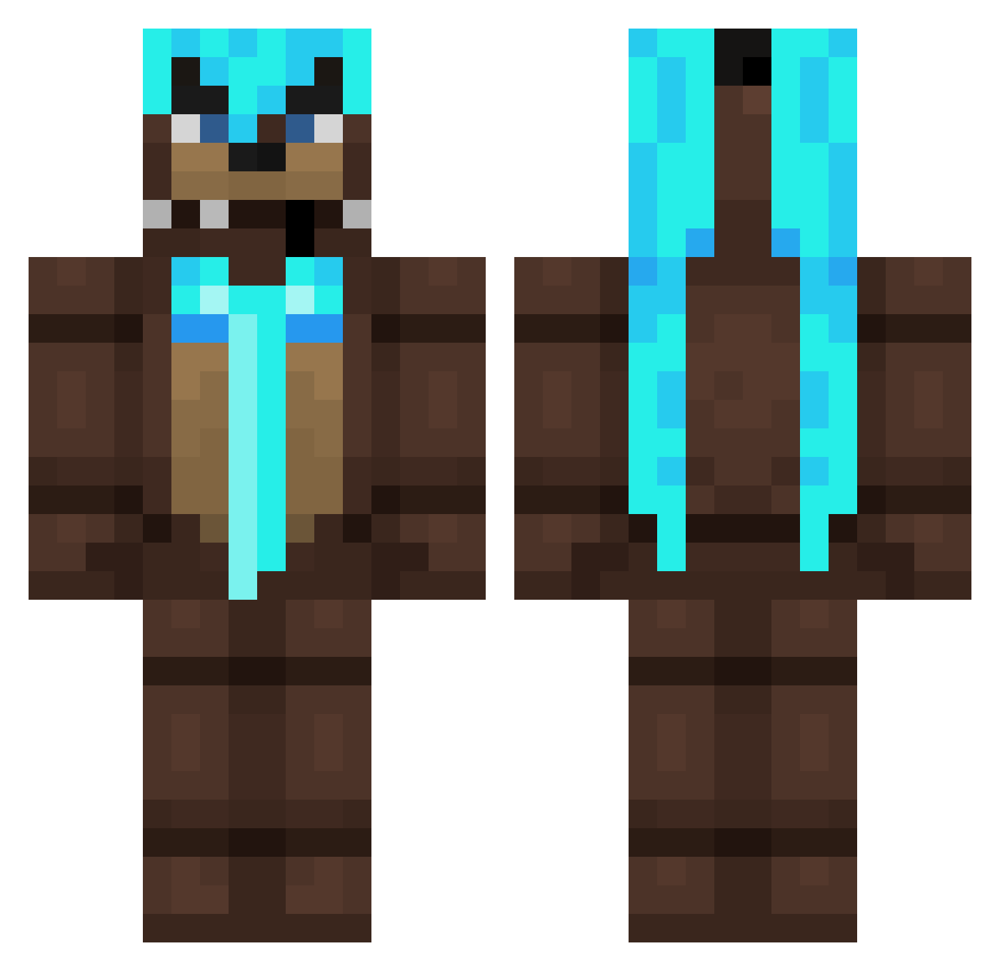 lilolorr Minecraft skin, front and back view