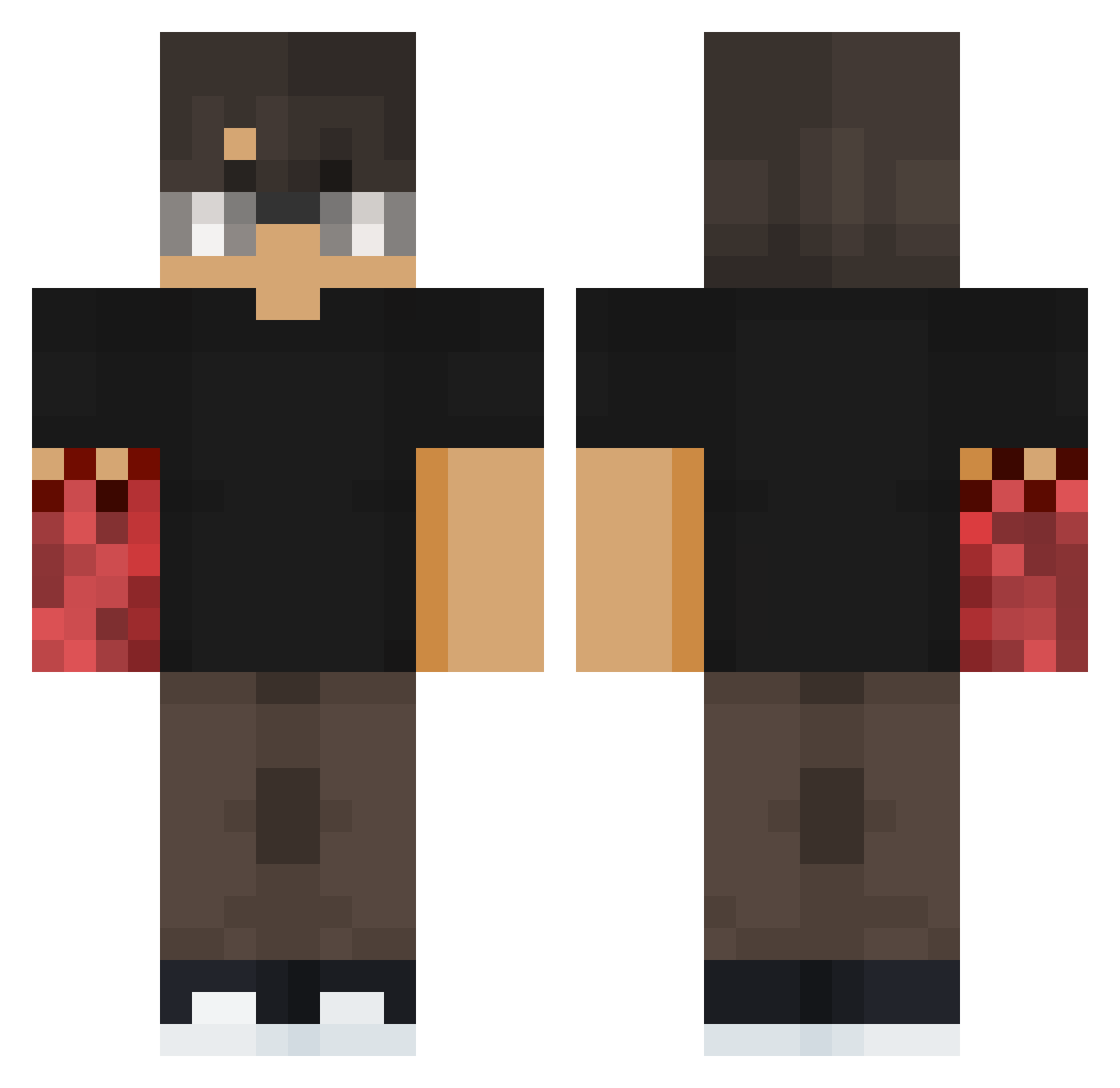Jackgamer6411 Minecraft skin, front and back view