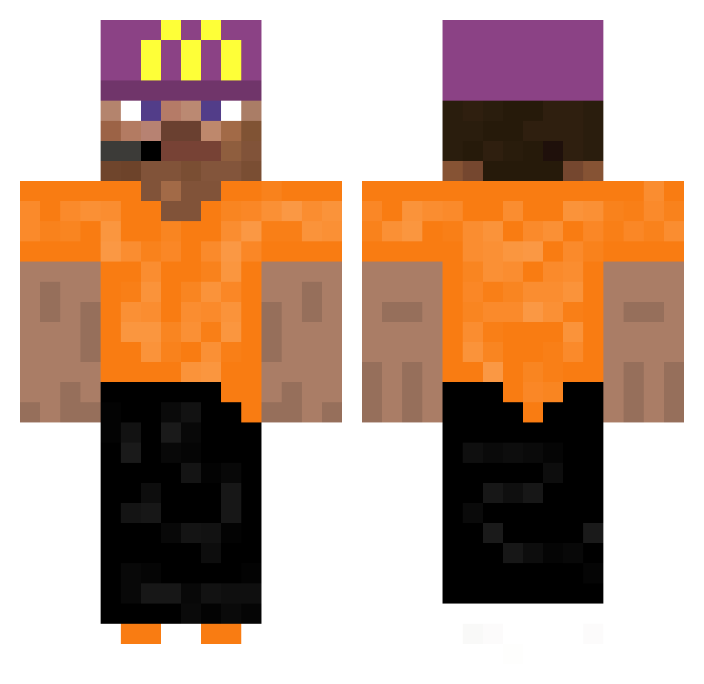 ItzNedy Minecraft skin, front and back view