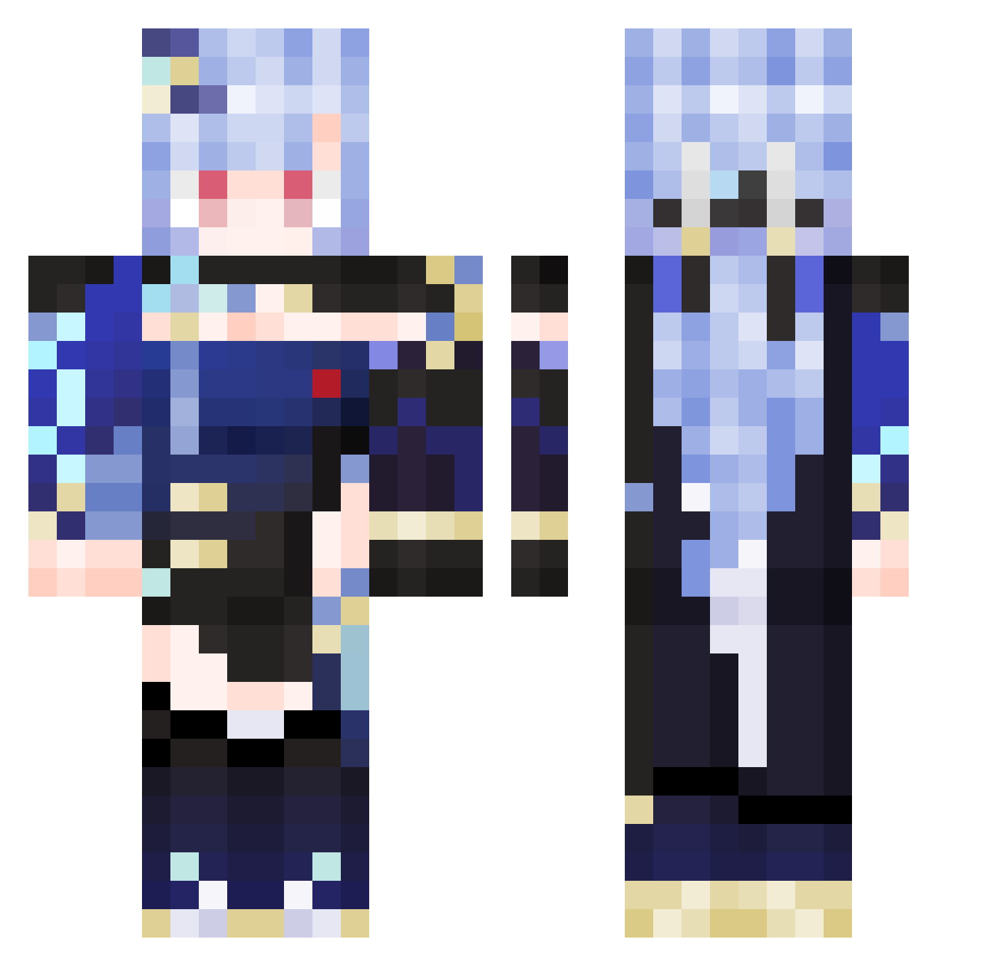 wlxc233 Minecraft skin, front and back view