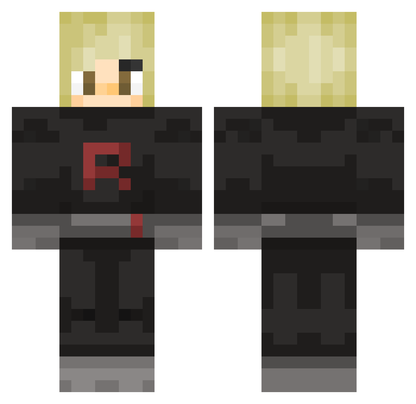 MysticWolf10 Minecraft skin, front and back view