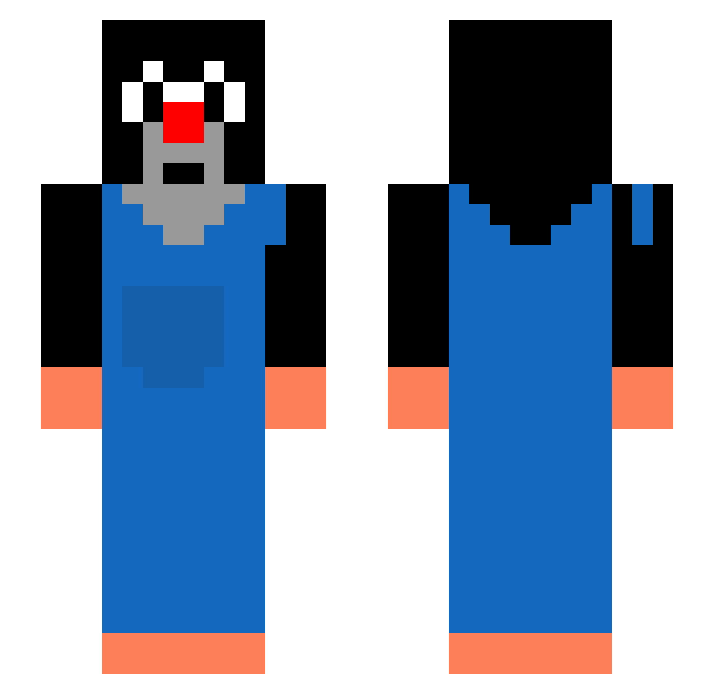 domufka Minecraft skin, front and back view