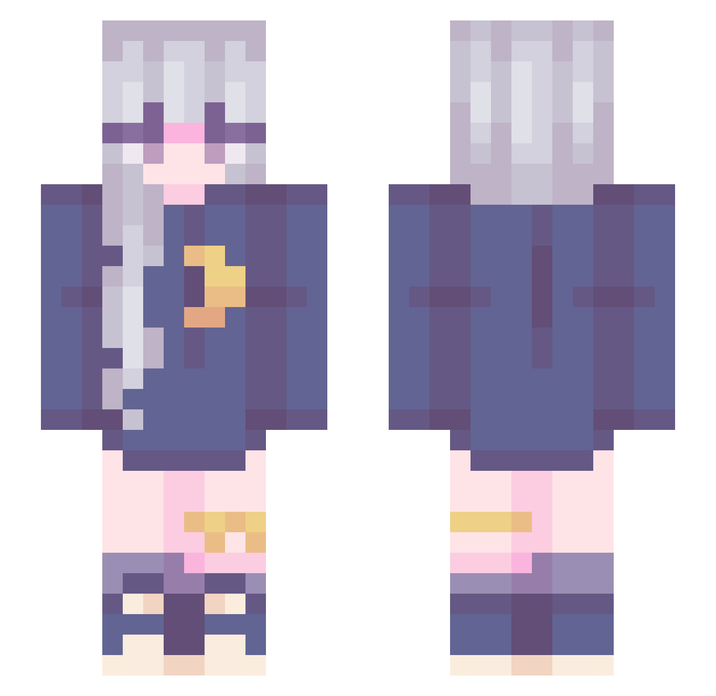 Dazaisucid Minecraft skin, front and back view