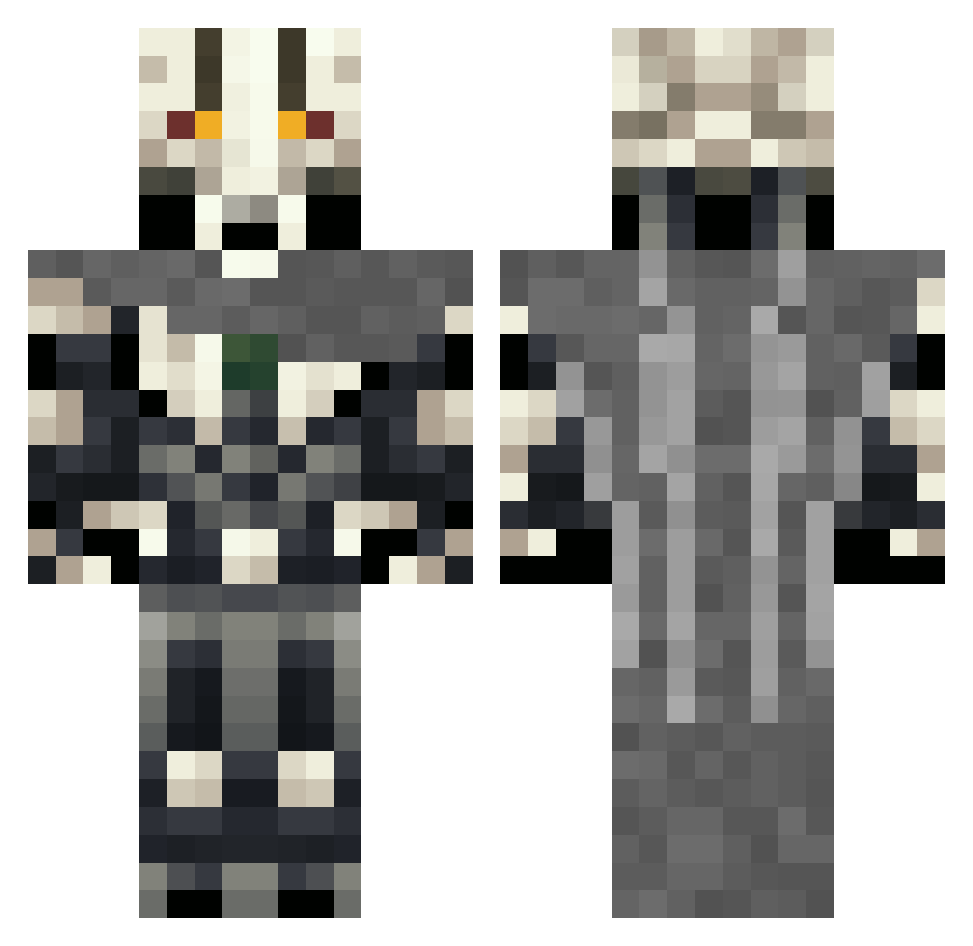 TheUnderDog64 Minecraft skin, front and back view