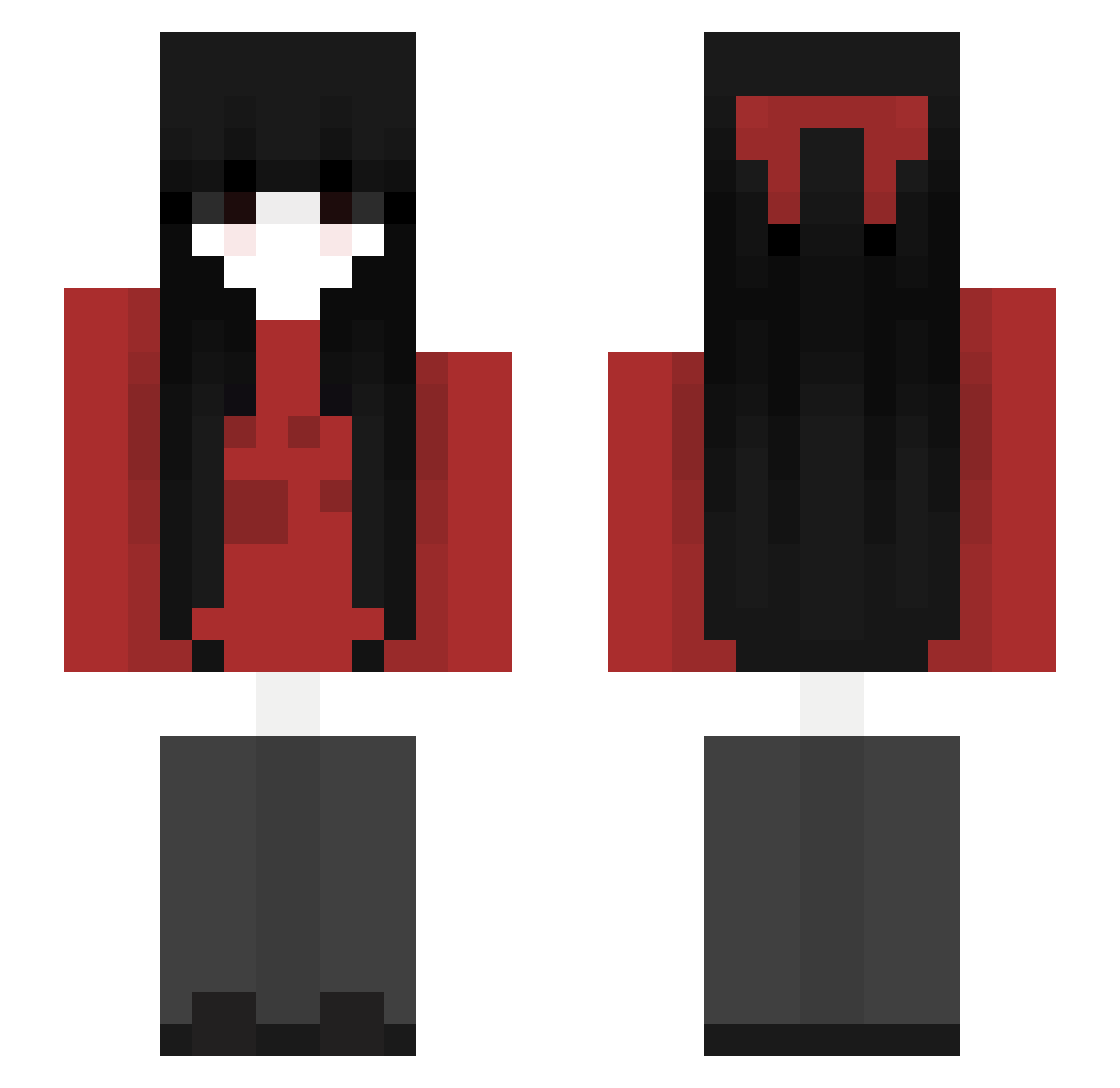 okuqi Minecraft skin, front and back view