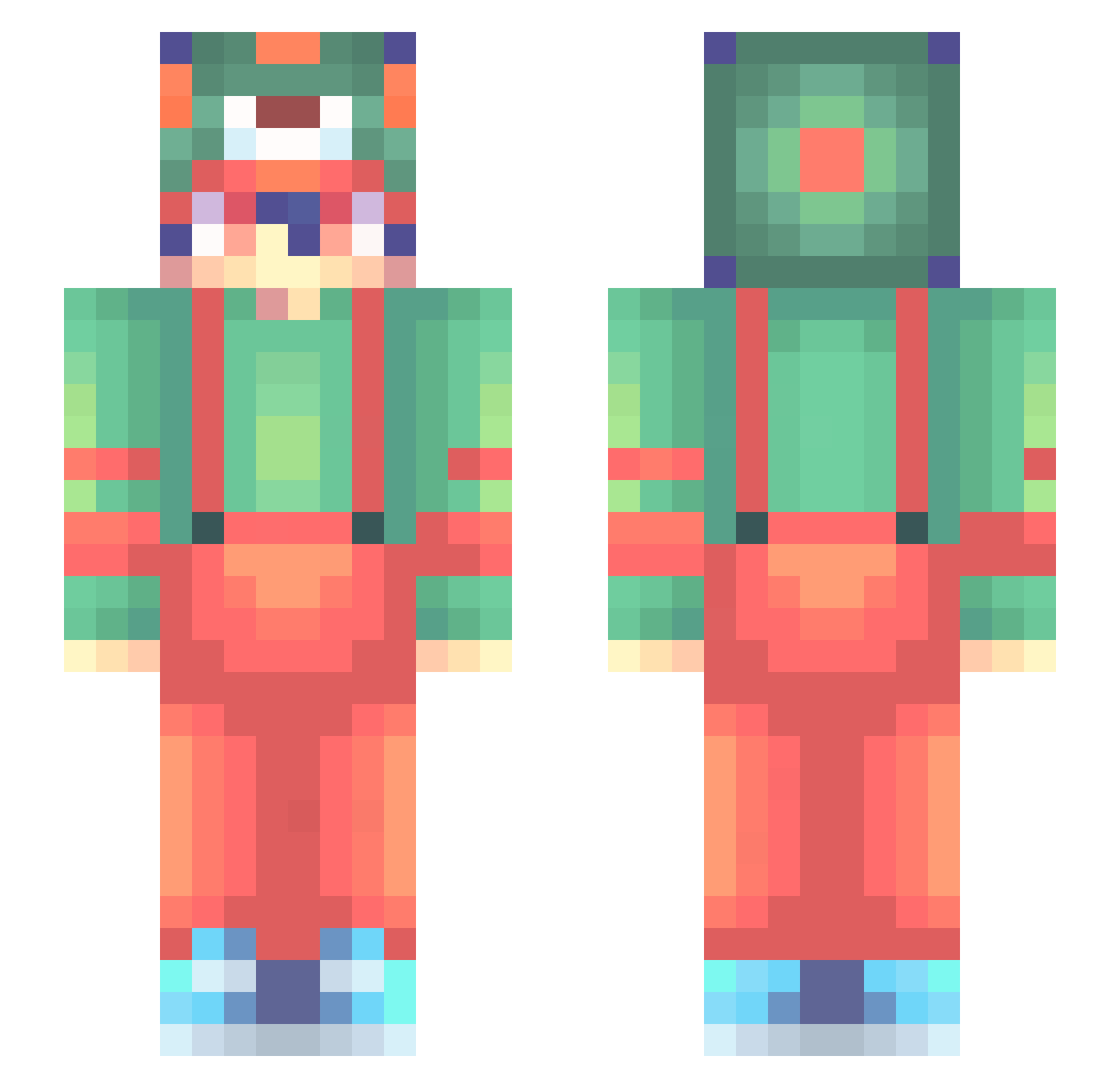 MearClen Minecraft skin, front and back view