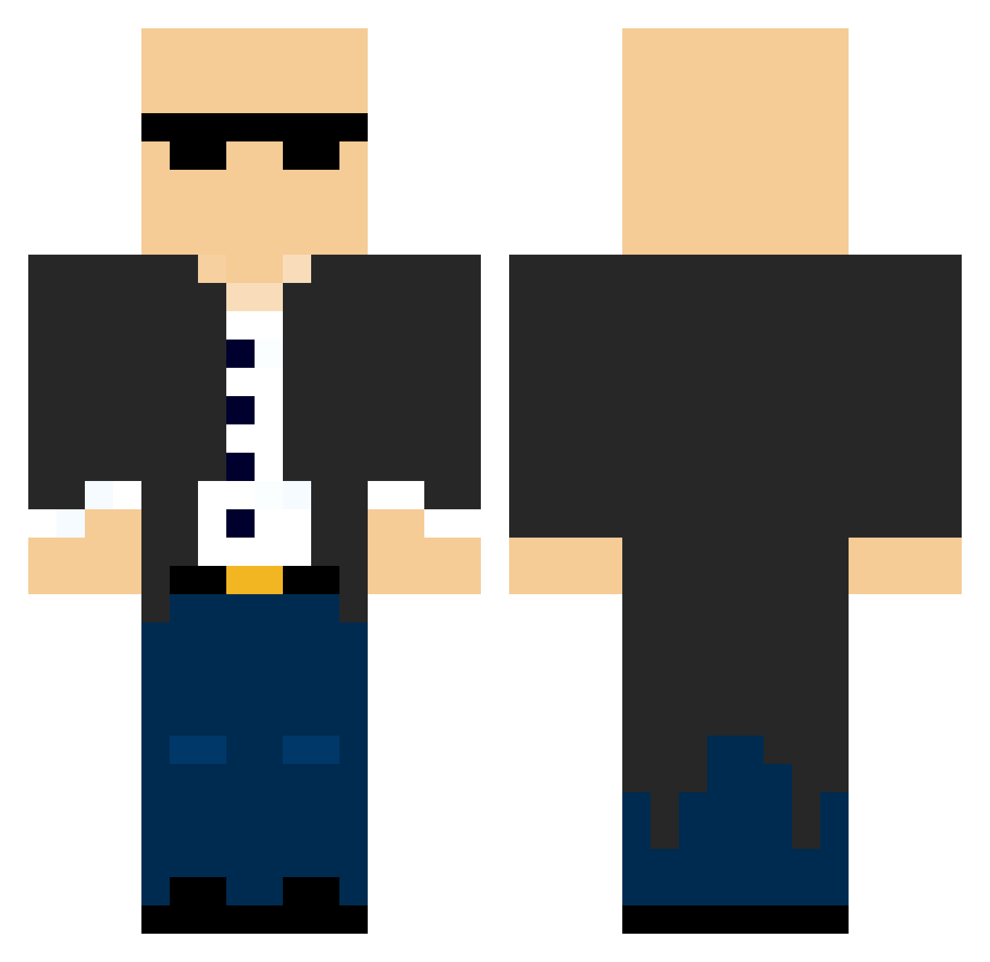 CamelitrO Minecraft skin, front and back view