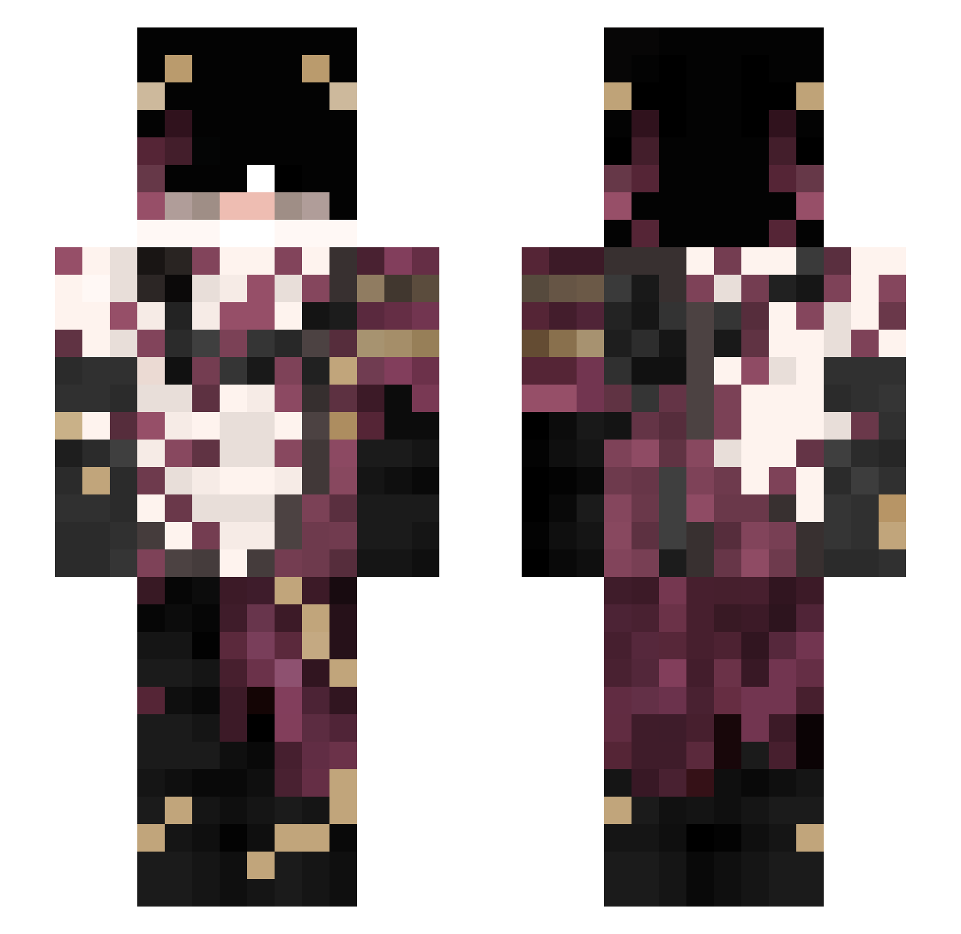 overhalls Minecraft skin, front and back view